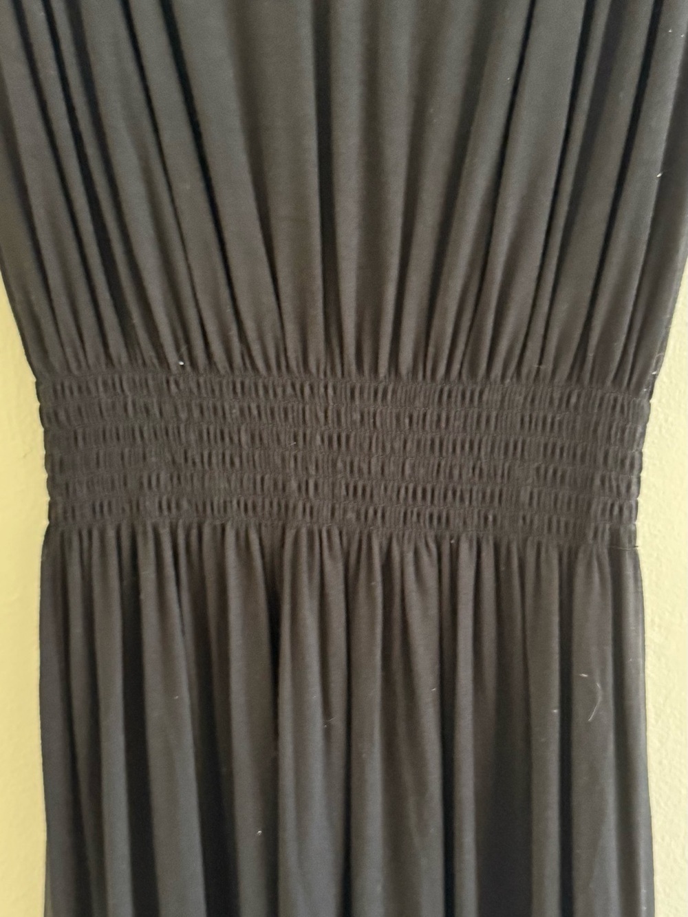 Ann Taylor Black V-Neck Smocked-Waist Maxi - Picture 3 of 8